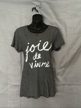 Sol Angeles Black & White Striped 'Joie de Vivre' Graphic Tee